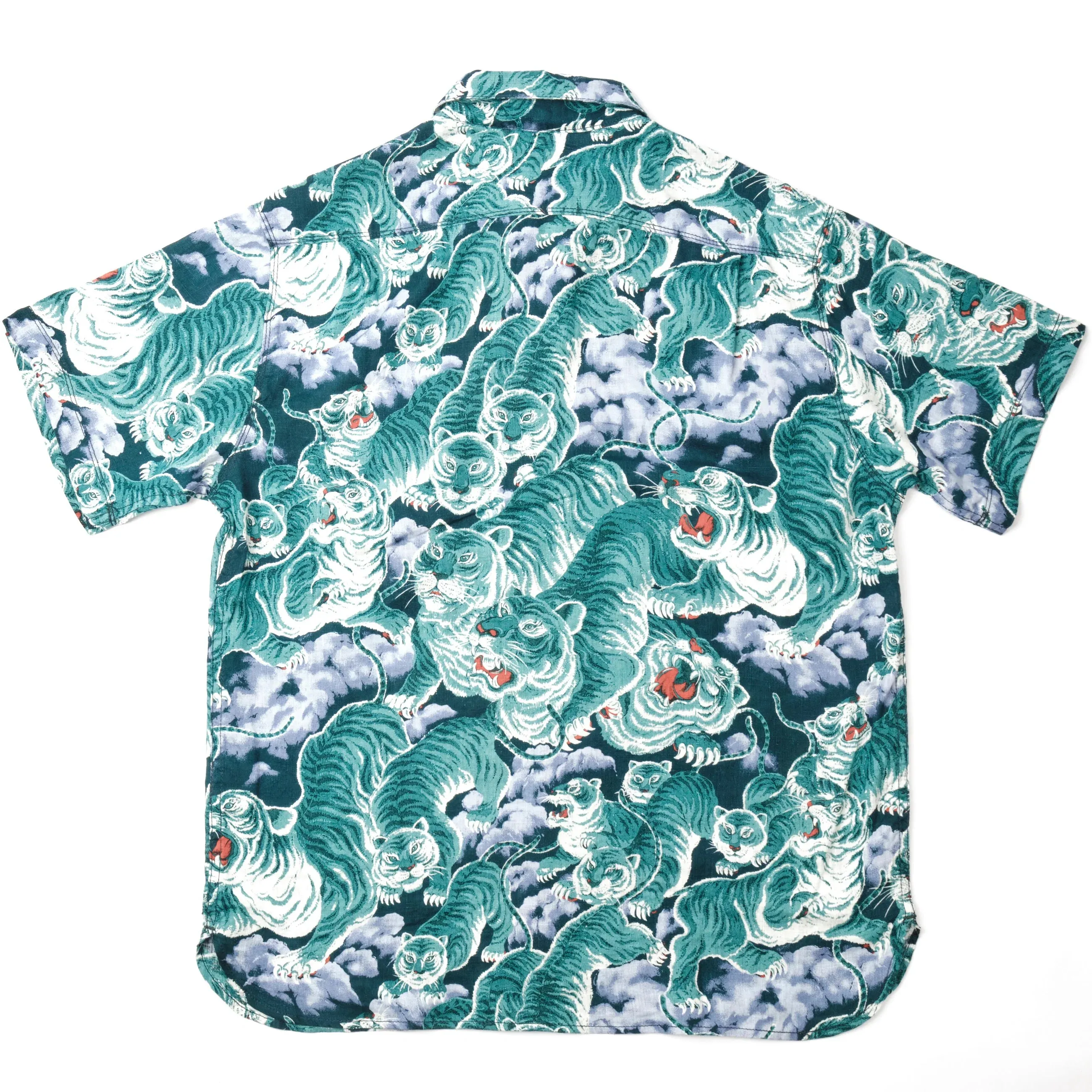 Hawaiian Shirt | Turquoise Tiger | Freenote Cloth