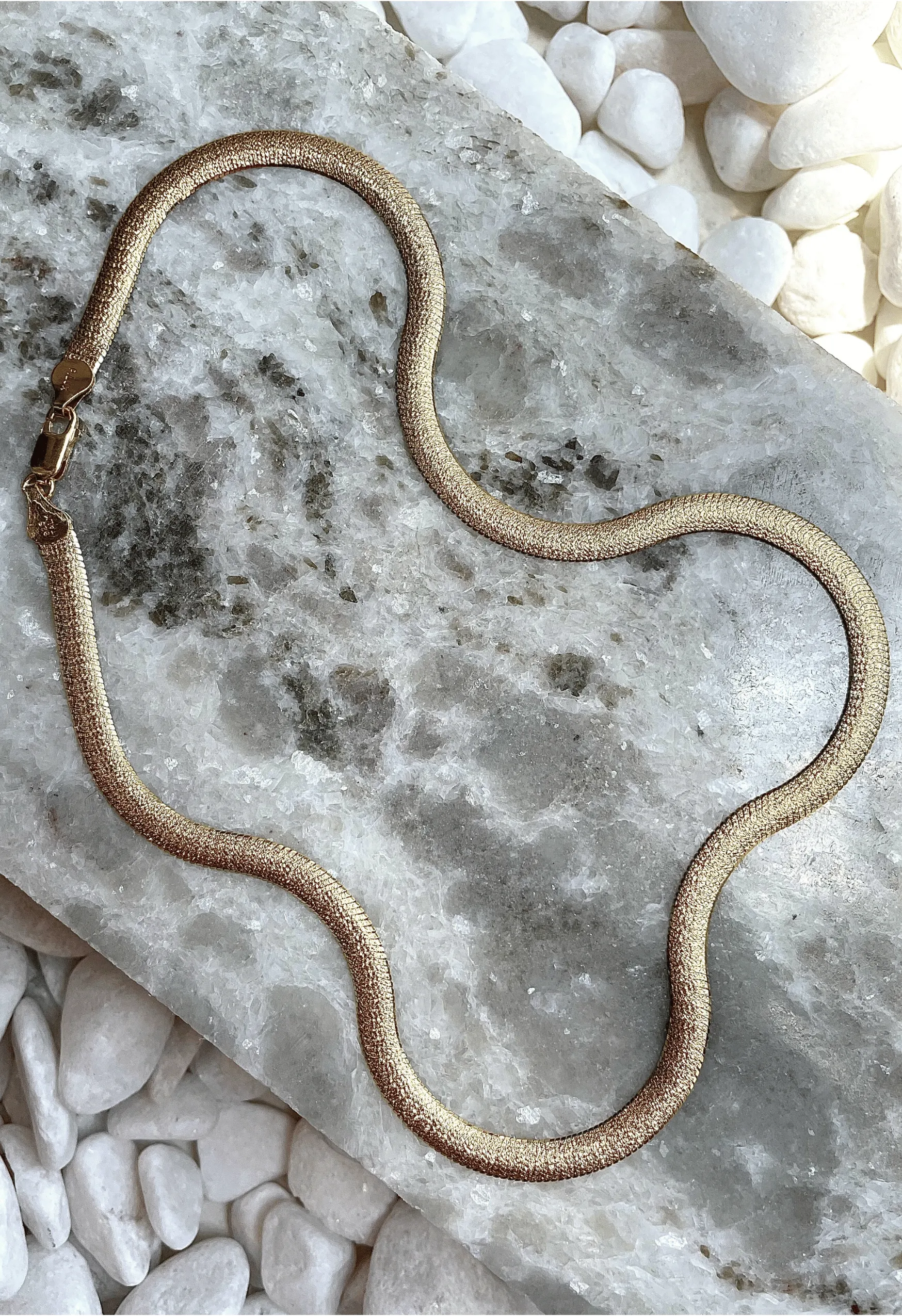 Herringbone Necklace Textured Finish