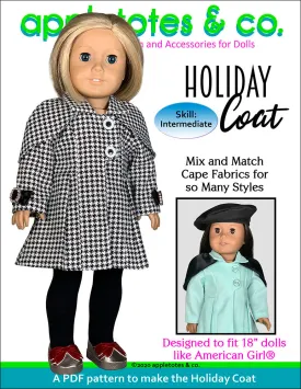 Holiday Coat 18 Inch Doll Sewing Pattern