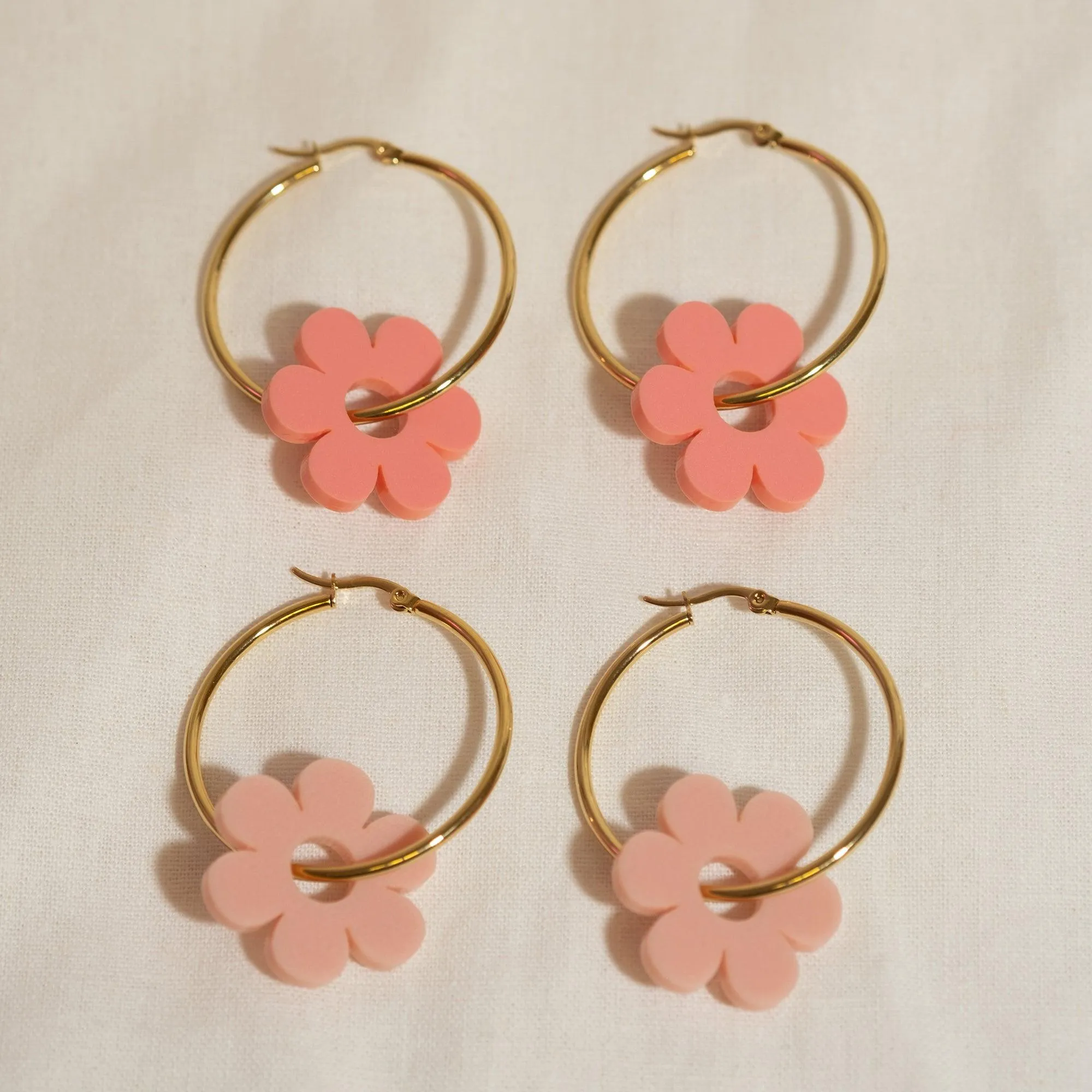 Hoopsy Daisy Dusty Pink Hoop Earrings