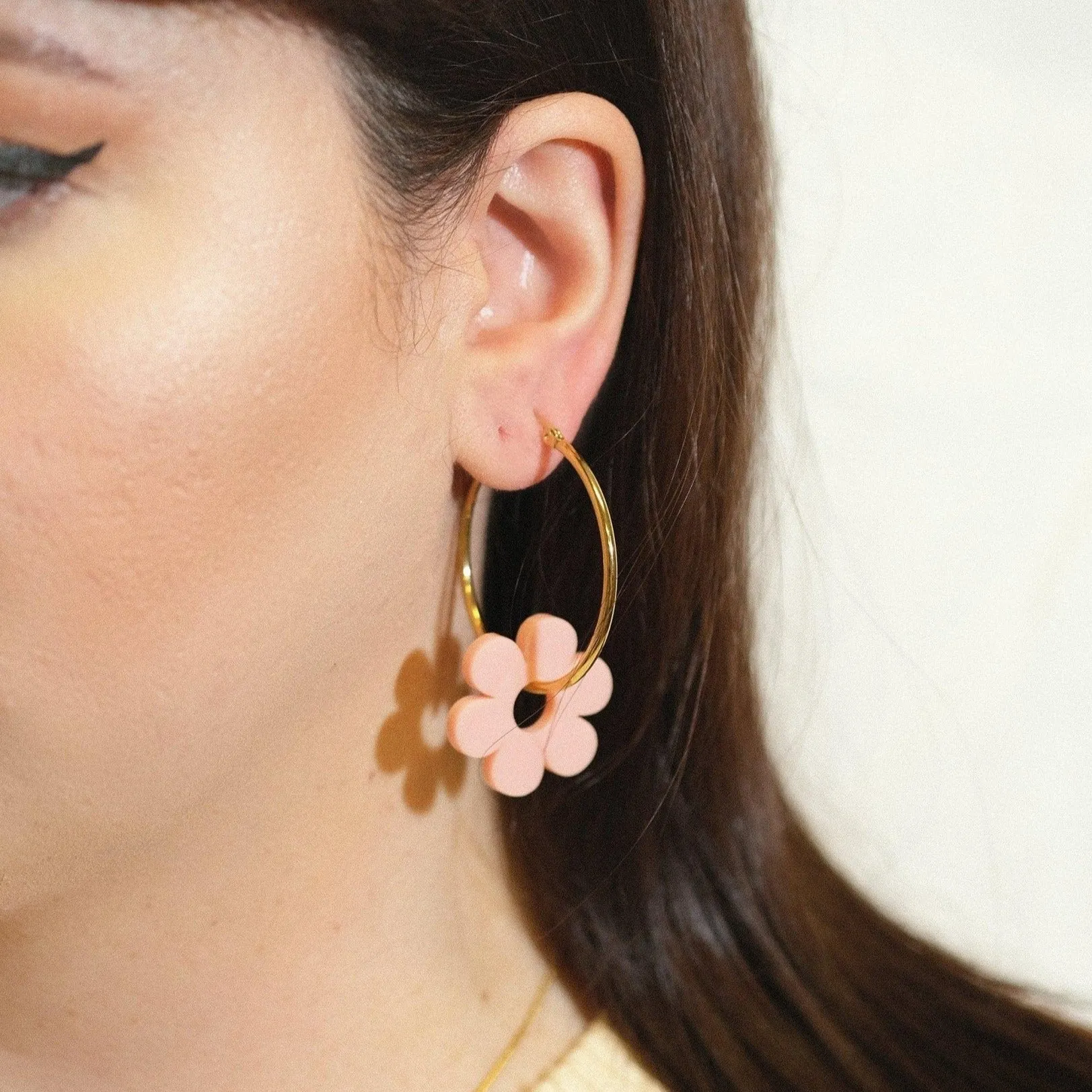 Hoopsy Daisy Dusty Pink Hoop Earrings