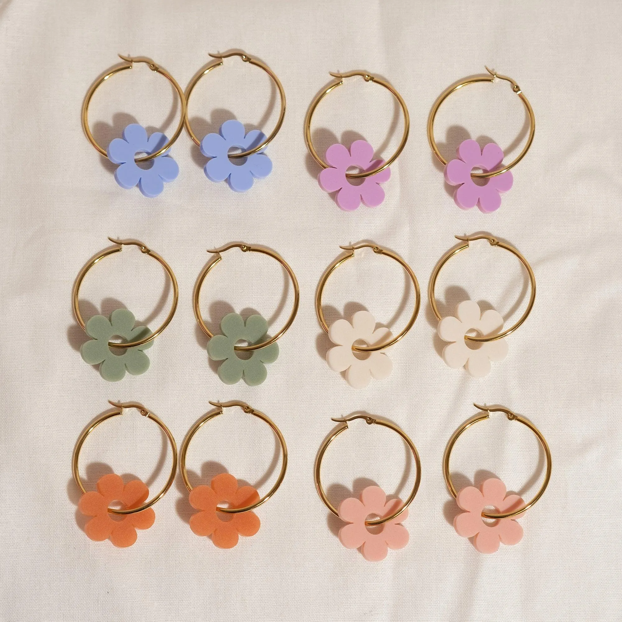 Hoopsy Daisy Dusty Pink Hoop Earrings