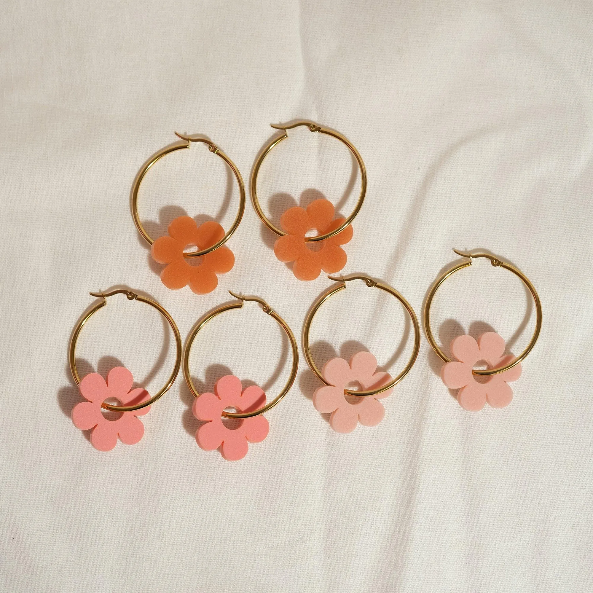 Hoopsy Daisy Dusty Pink Hoop Earrings