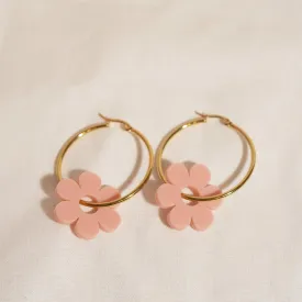 Hoopsy Daisy Dusty Pink Hoop Earrings