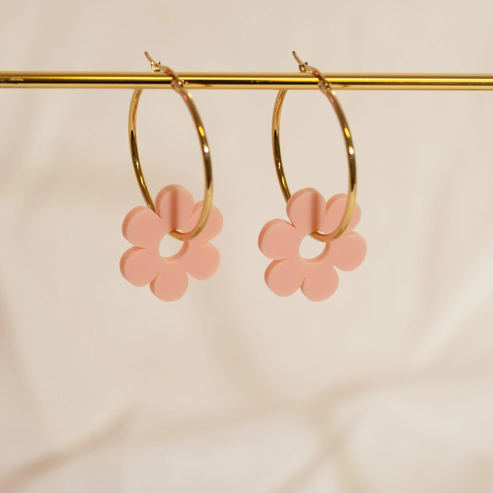 Hoopsy Daisy Dusty Pink Hoop Earrings