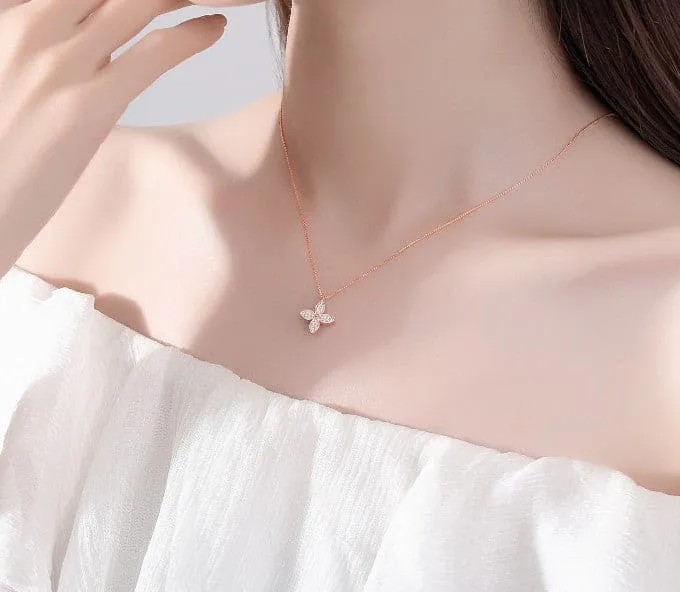 ins style double sided clover necklace