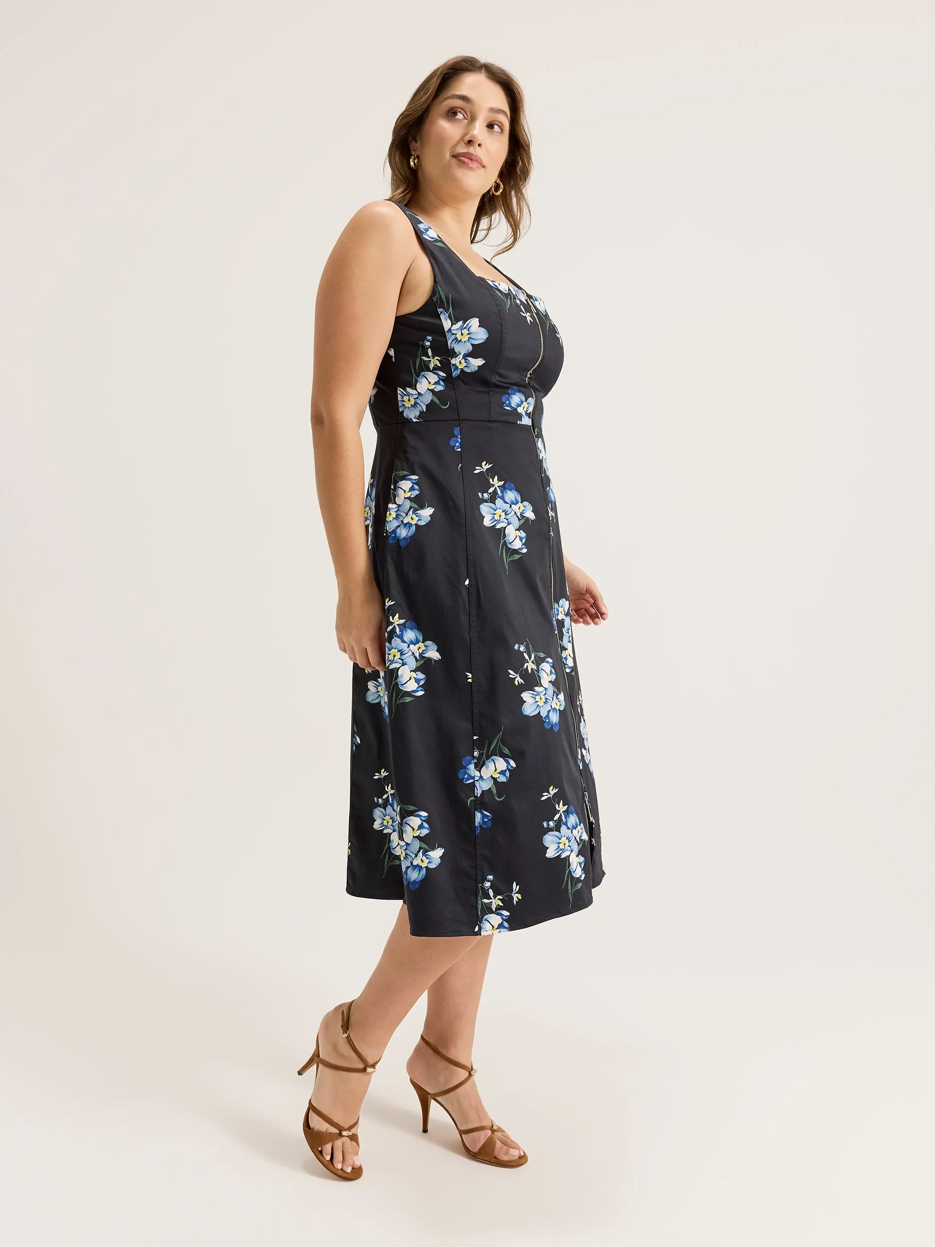 Iris Floral Zip Dress