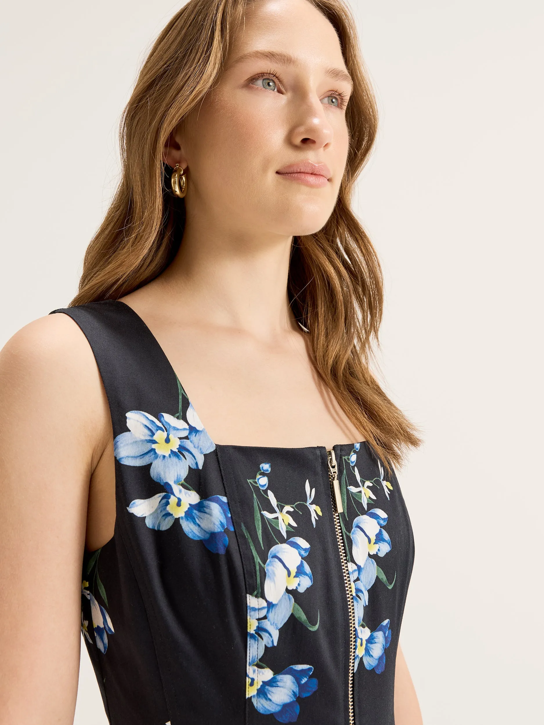 Iris Floral Zip Dress