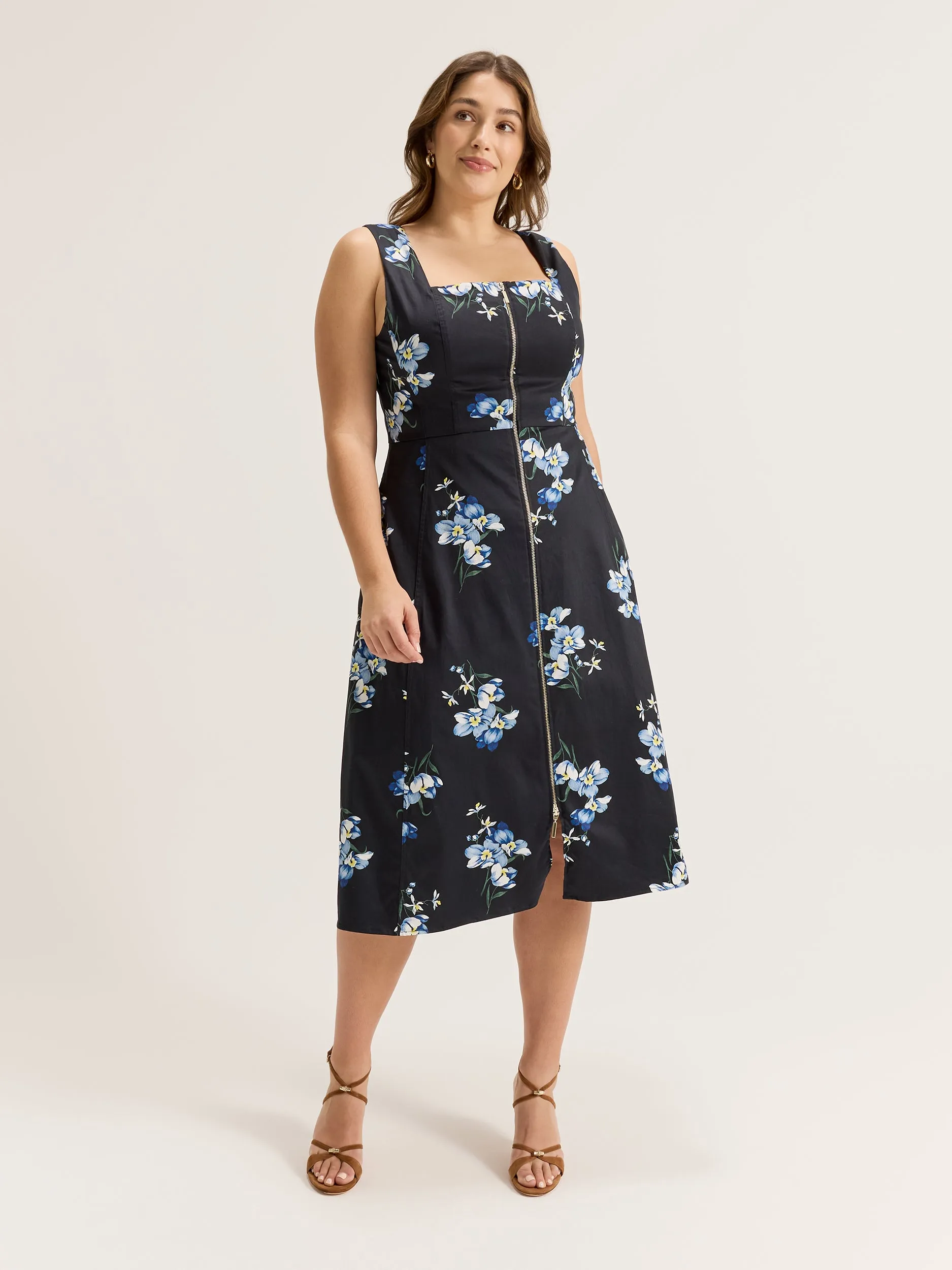 Iris Floral Zip Dress