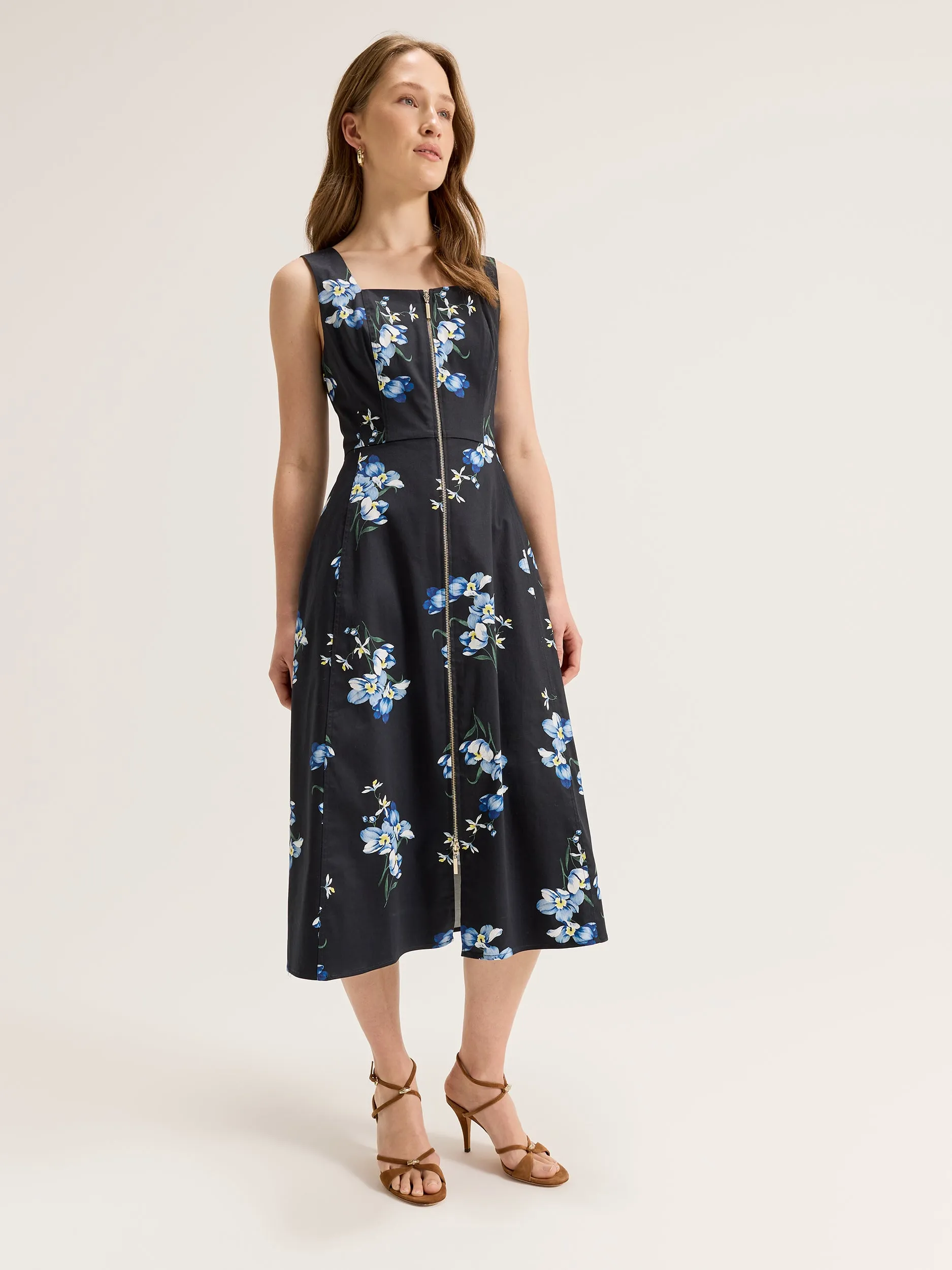 Iris Floral Zip Dress