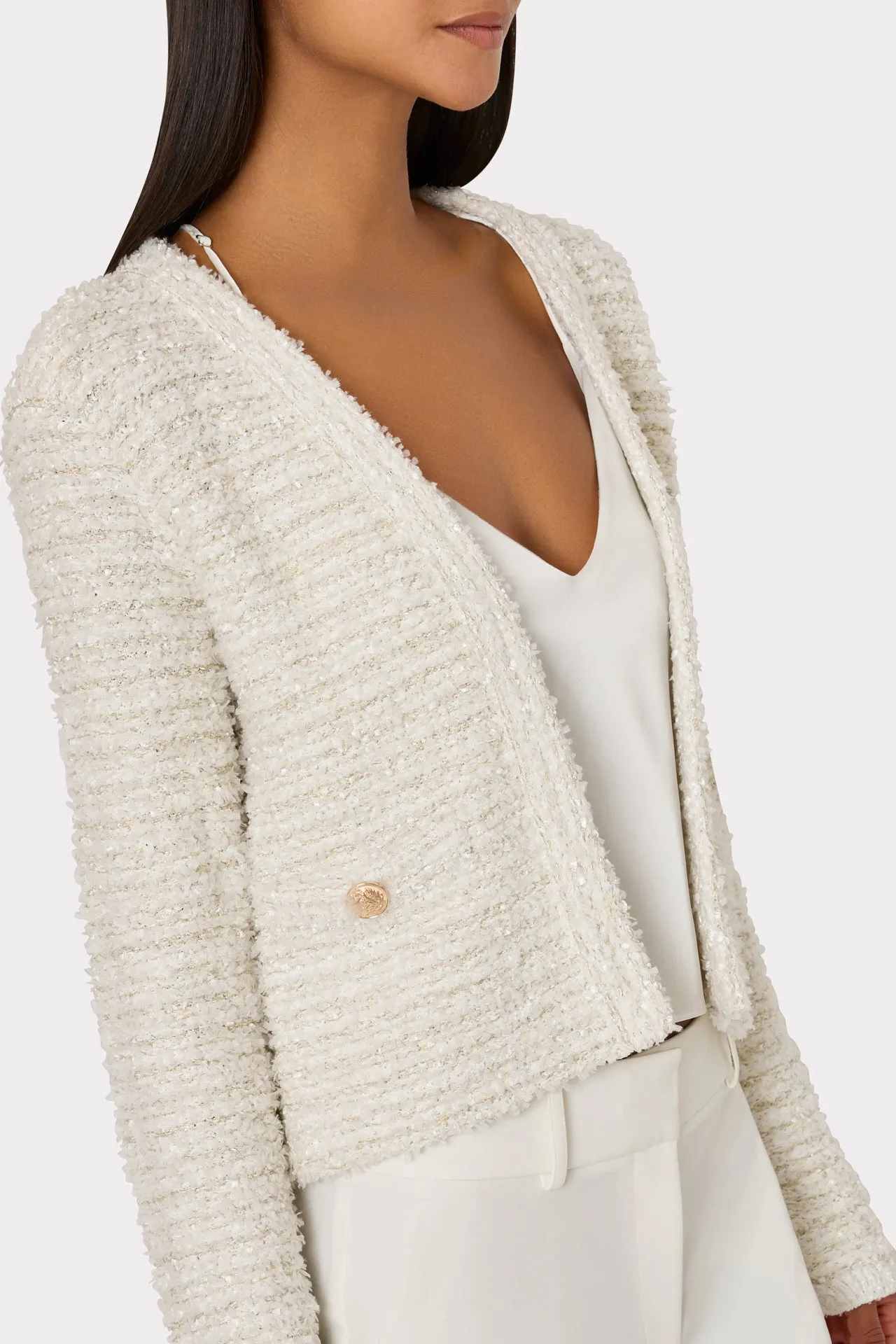 Knit Textured Boucle Cardigan Jacket