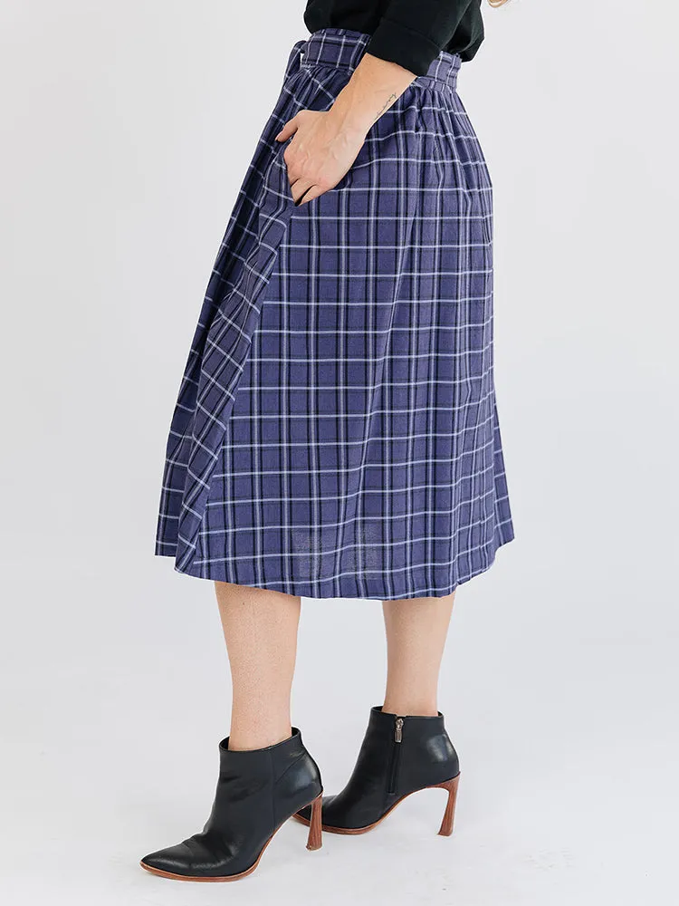 Laci Skirt - Indigo Plaid