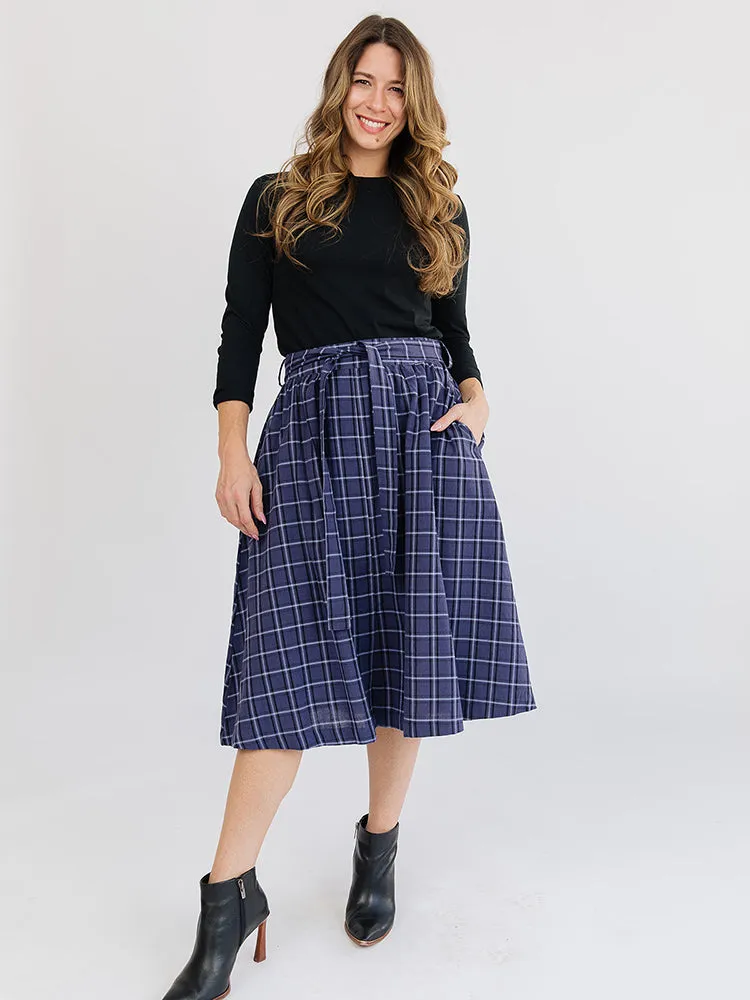 Laci Skirt - Indigo Plaid