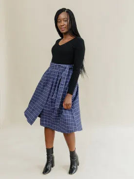 Laci Skirt - Indigo Plaid