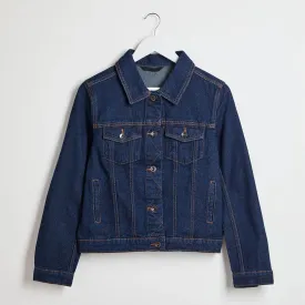 Ladies Dark Blue Denim Jacket