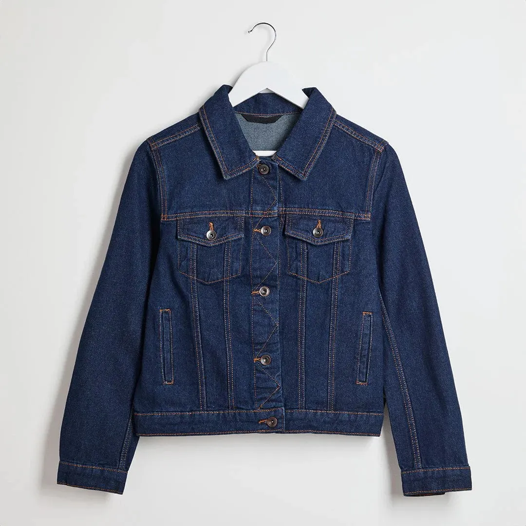 Ladies Dark Blue Denim Jacket