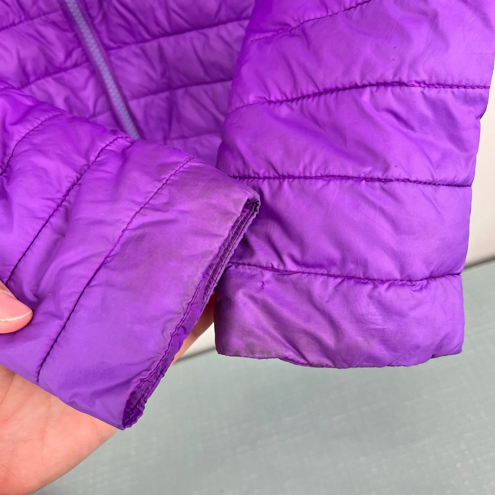 Lands' End ThermoPlume Packable Jacket Purple Large 7