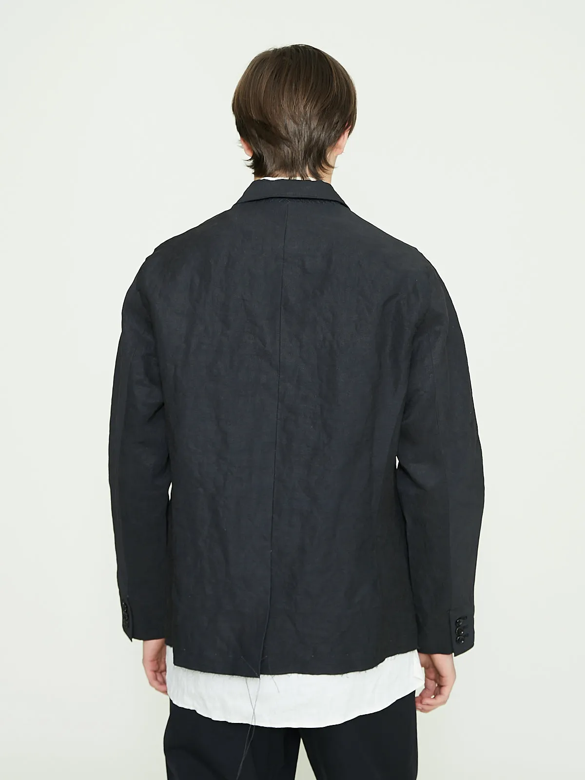 Leaf Vein Zen Jacket in Authentic Indigo & Kakishibu