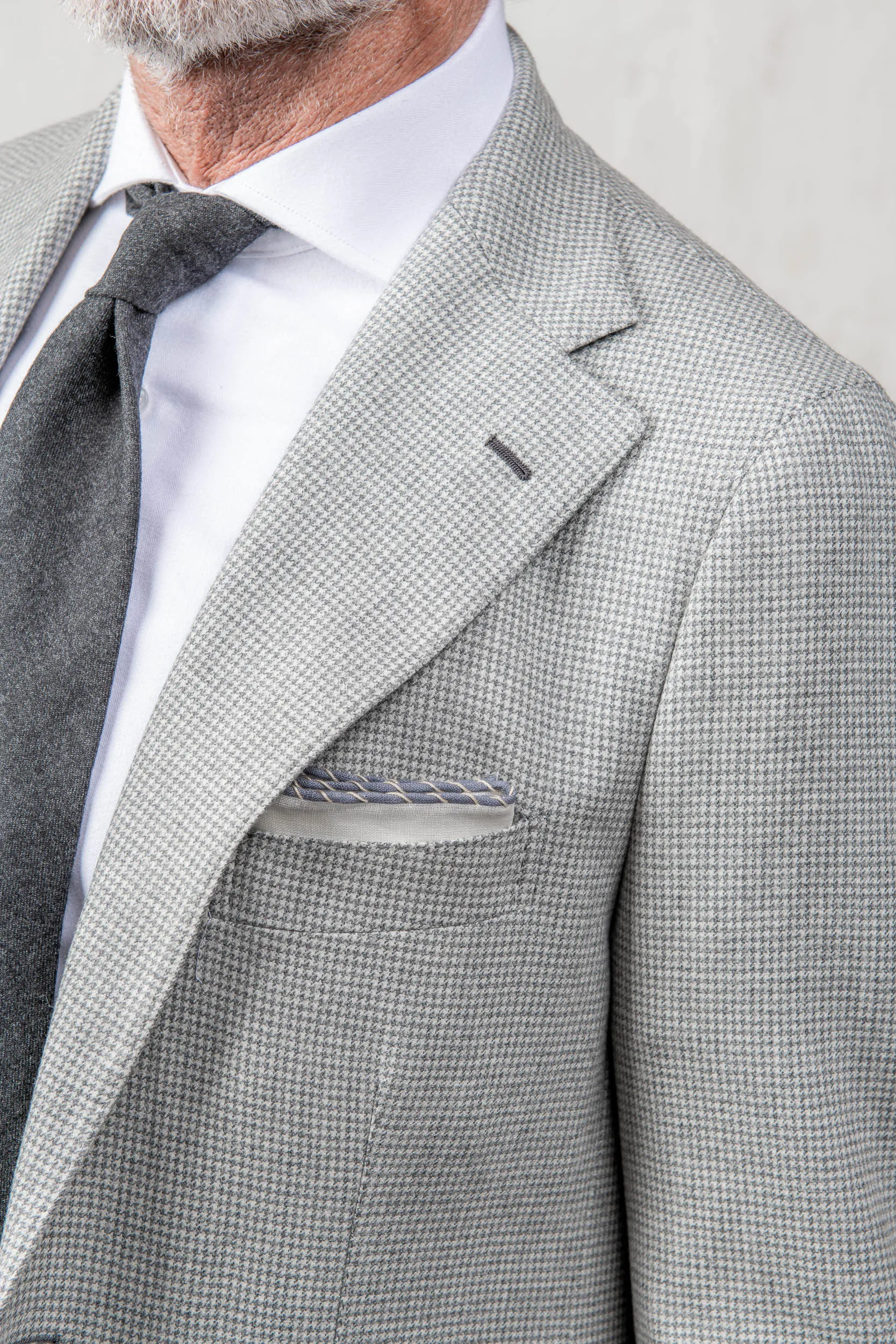 Light grey houndstooth suit - Made in Italy