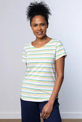 Lily & Me - New Tee Colour Stripe - White/Lavender