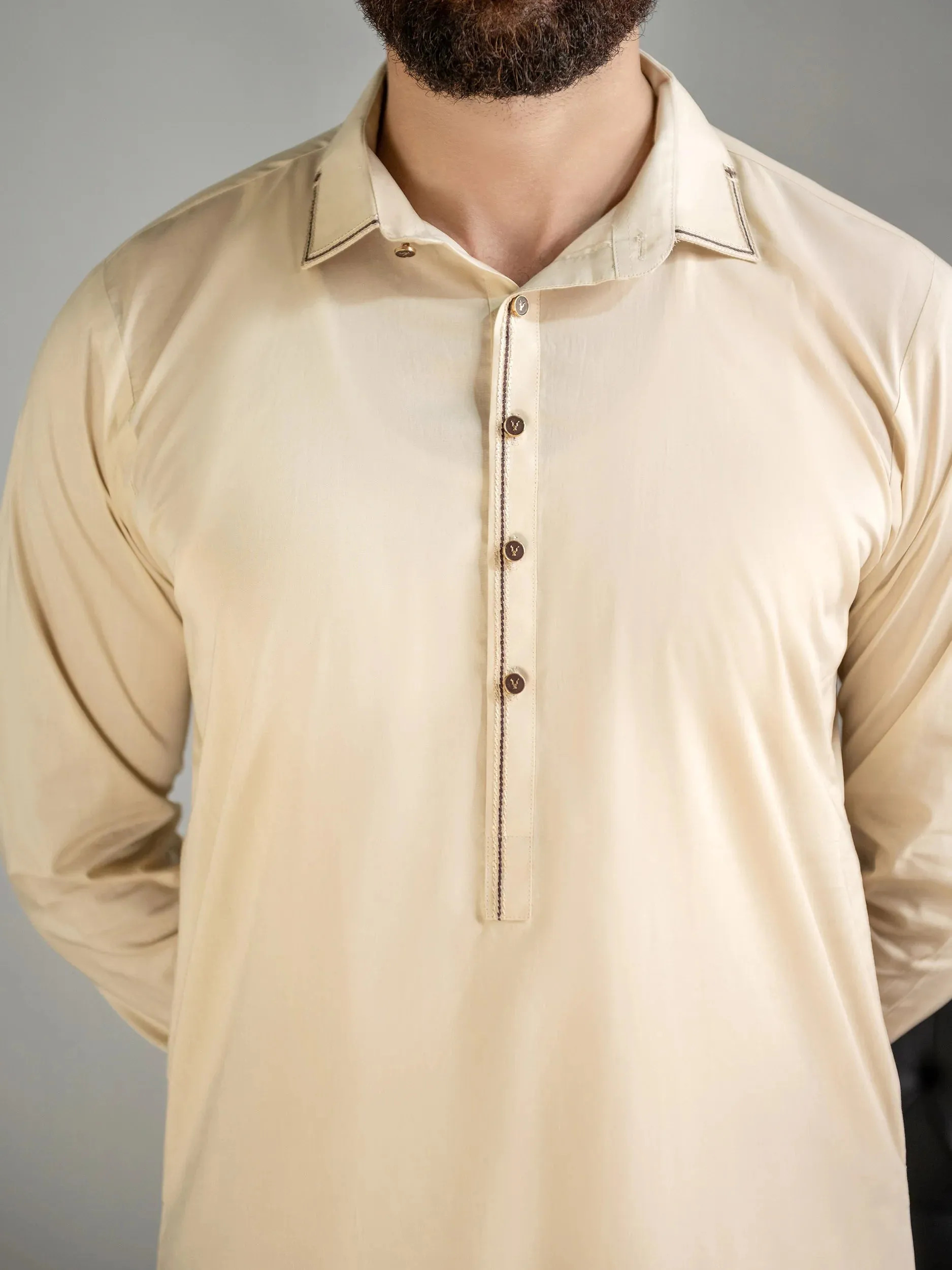 Limelight Mens Cream Cotton Kurta Shalwar