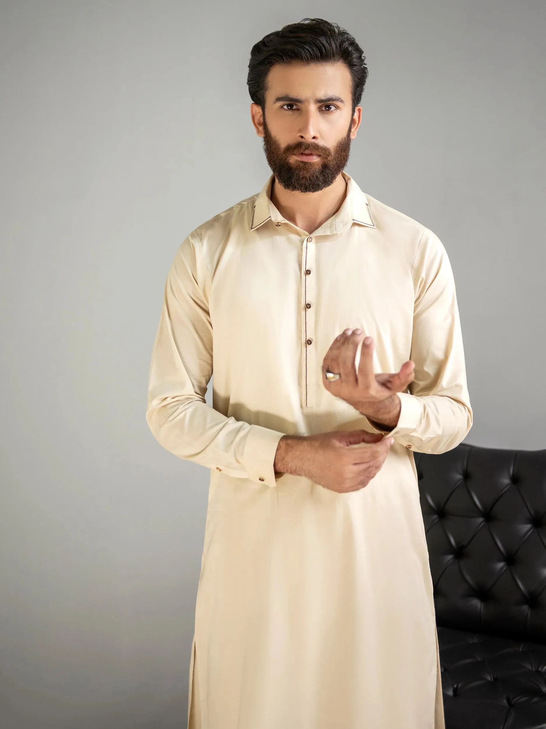 Limelight Mens Cream Cotton Kurta Shalwar