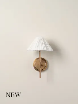 Lindi - aged brass and linen scalloped wall light