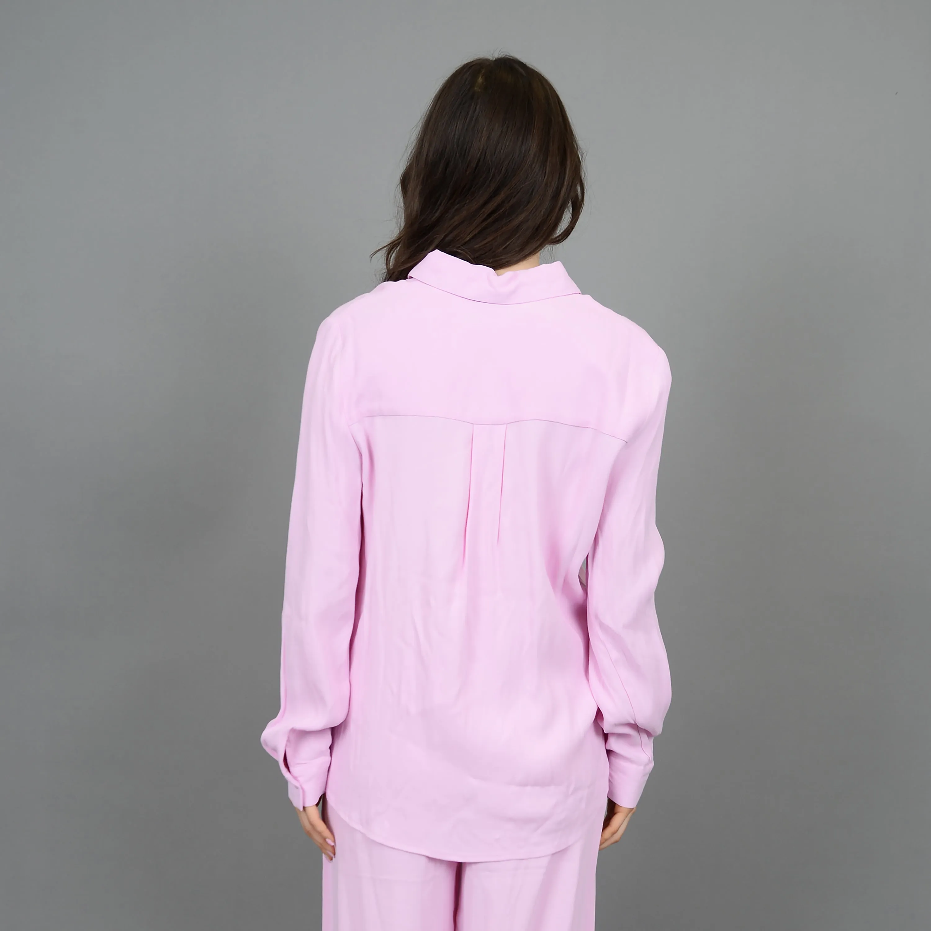 Lola's Room Crepe Long Sleeve Button Down