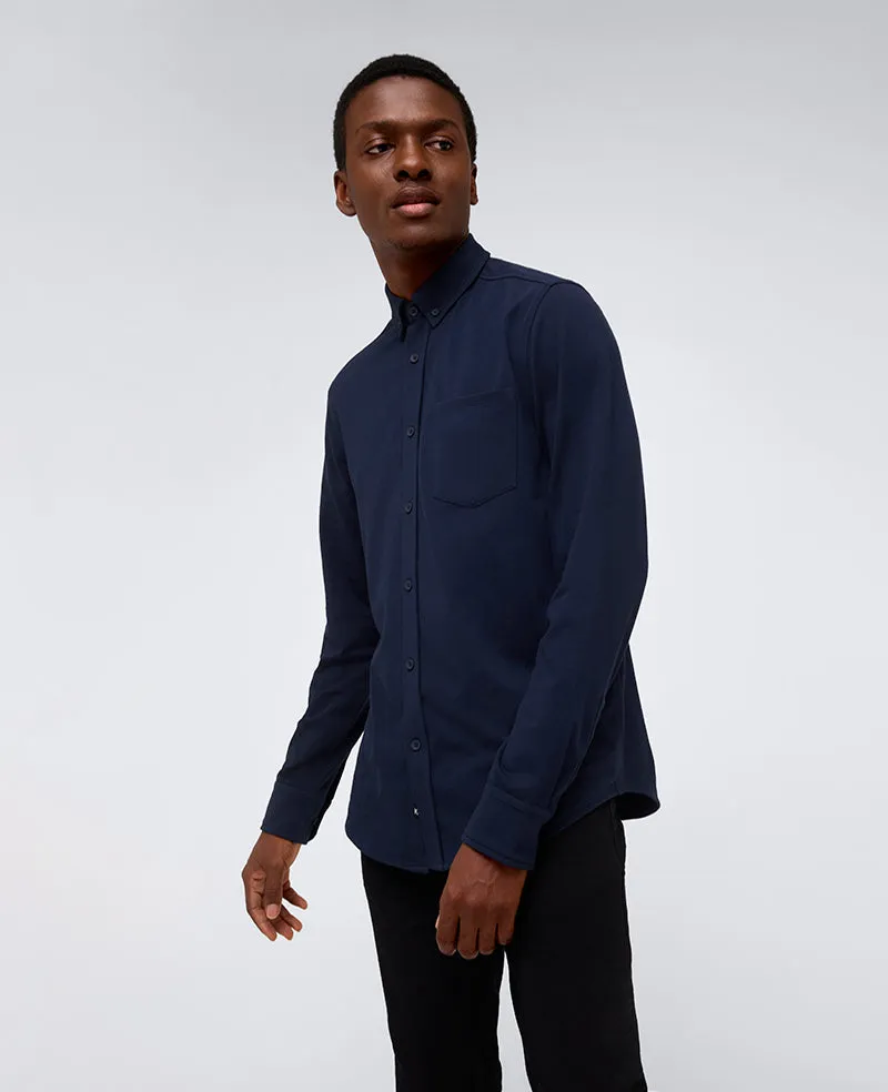 Long Sleeve Button Down Stretch Shirt with Pocket