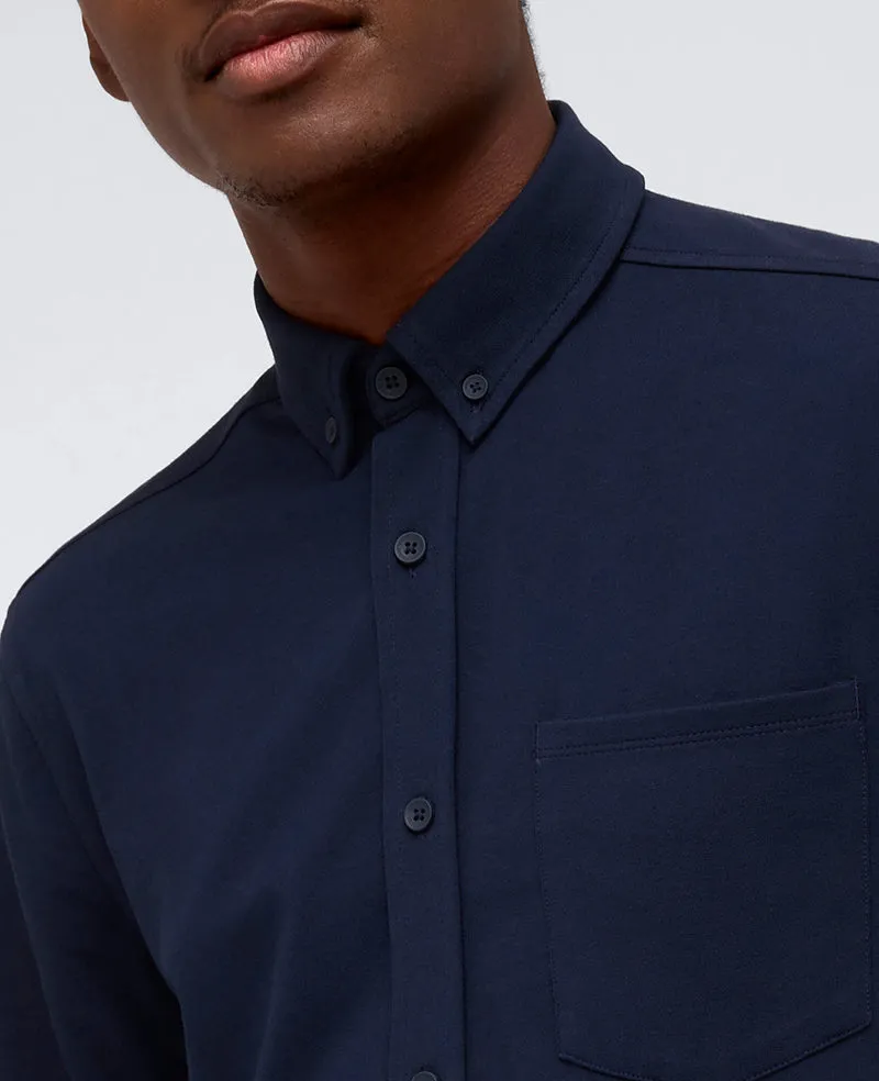 Long Sleeve Button Down Stretch Shirt with Pocket