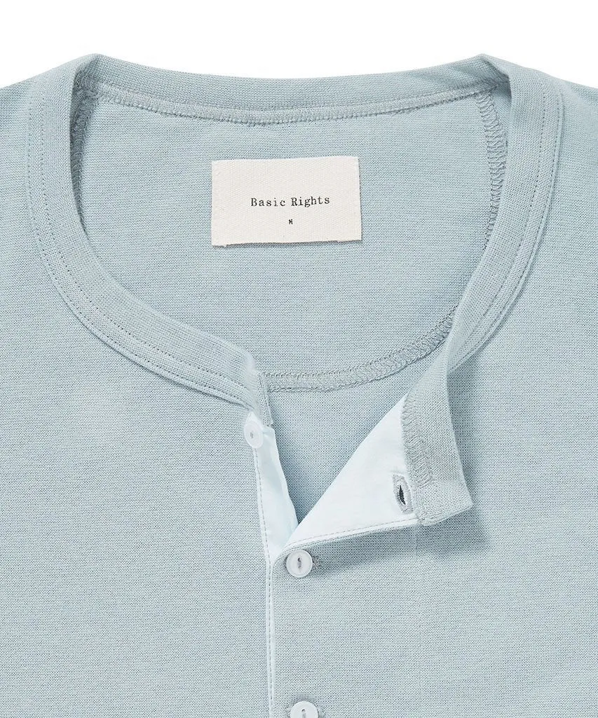 Long Sleeve Henley - Light Blue