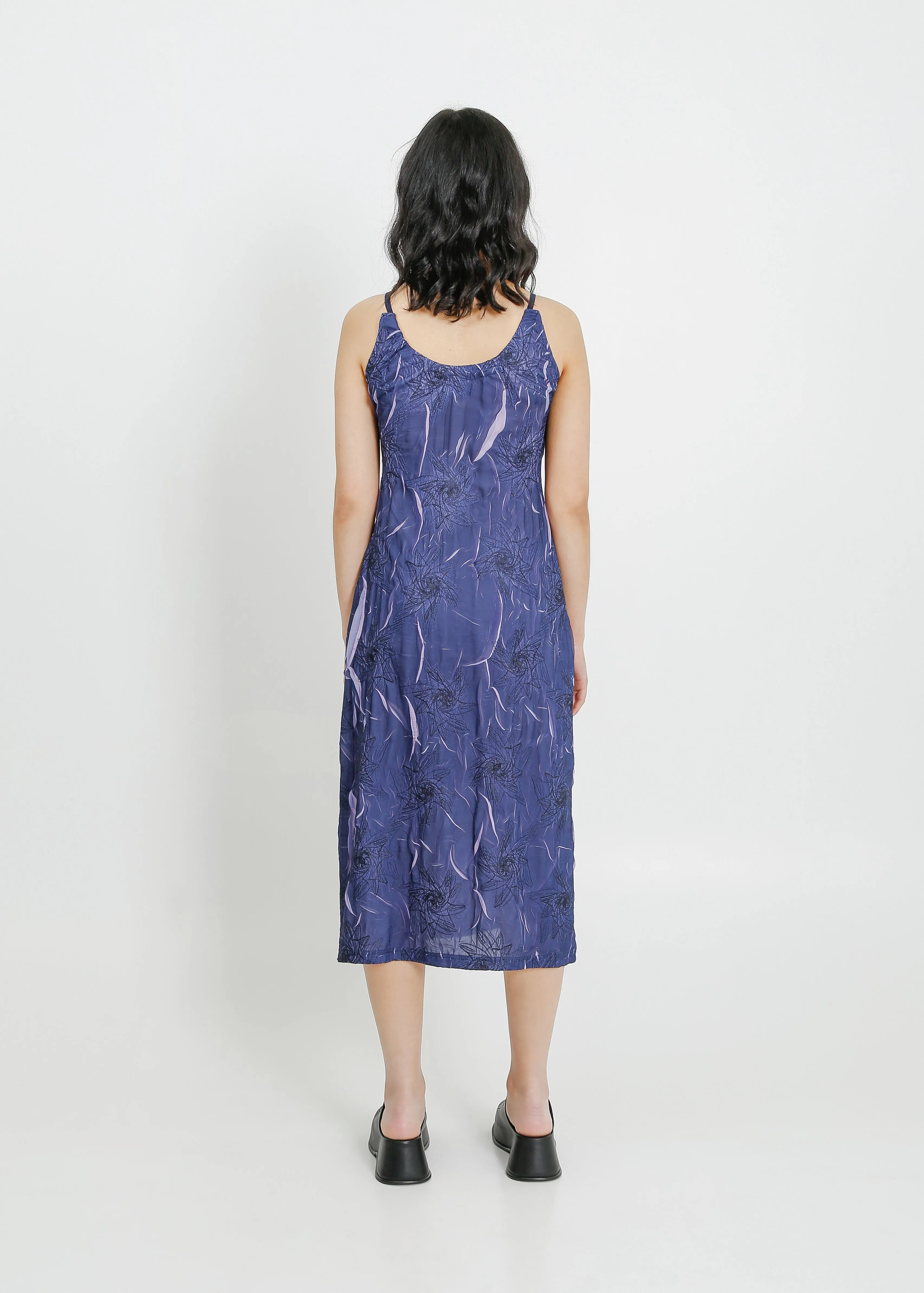 LOWEN PLEAT DRESS / NAVY-MAUVE