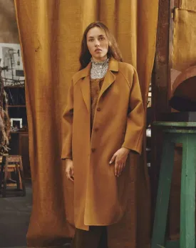 Madalin Long Wool Coat - Camel