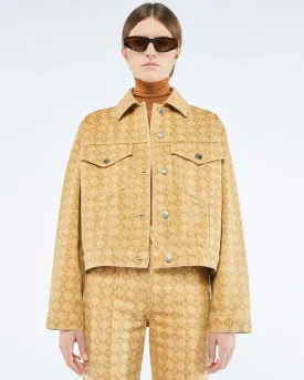 Maren - Sale Laser Faded Monogram Camel Jacket - Denim