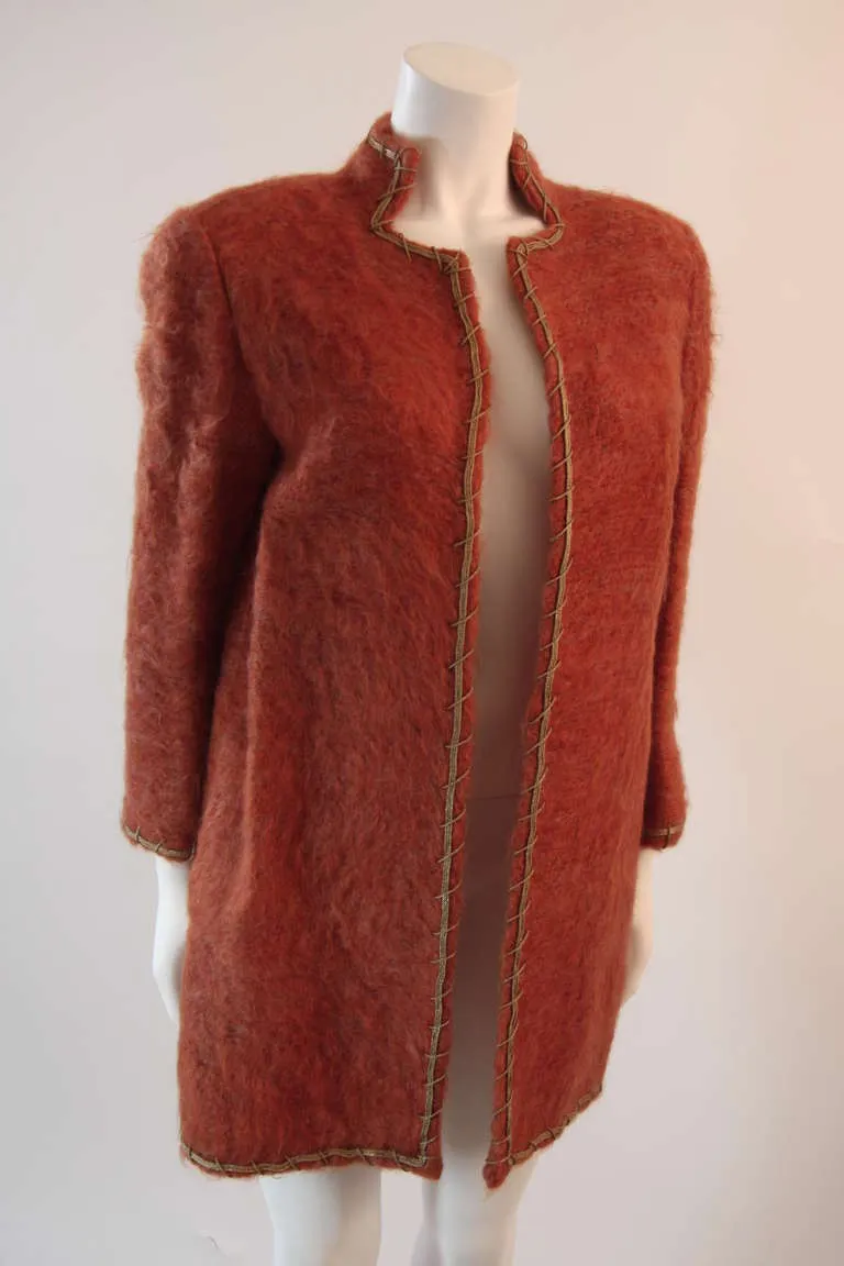 MARY MCFADDEN Mohair Jacket with Gold Details Size 6