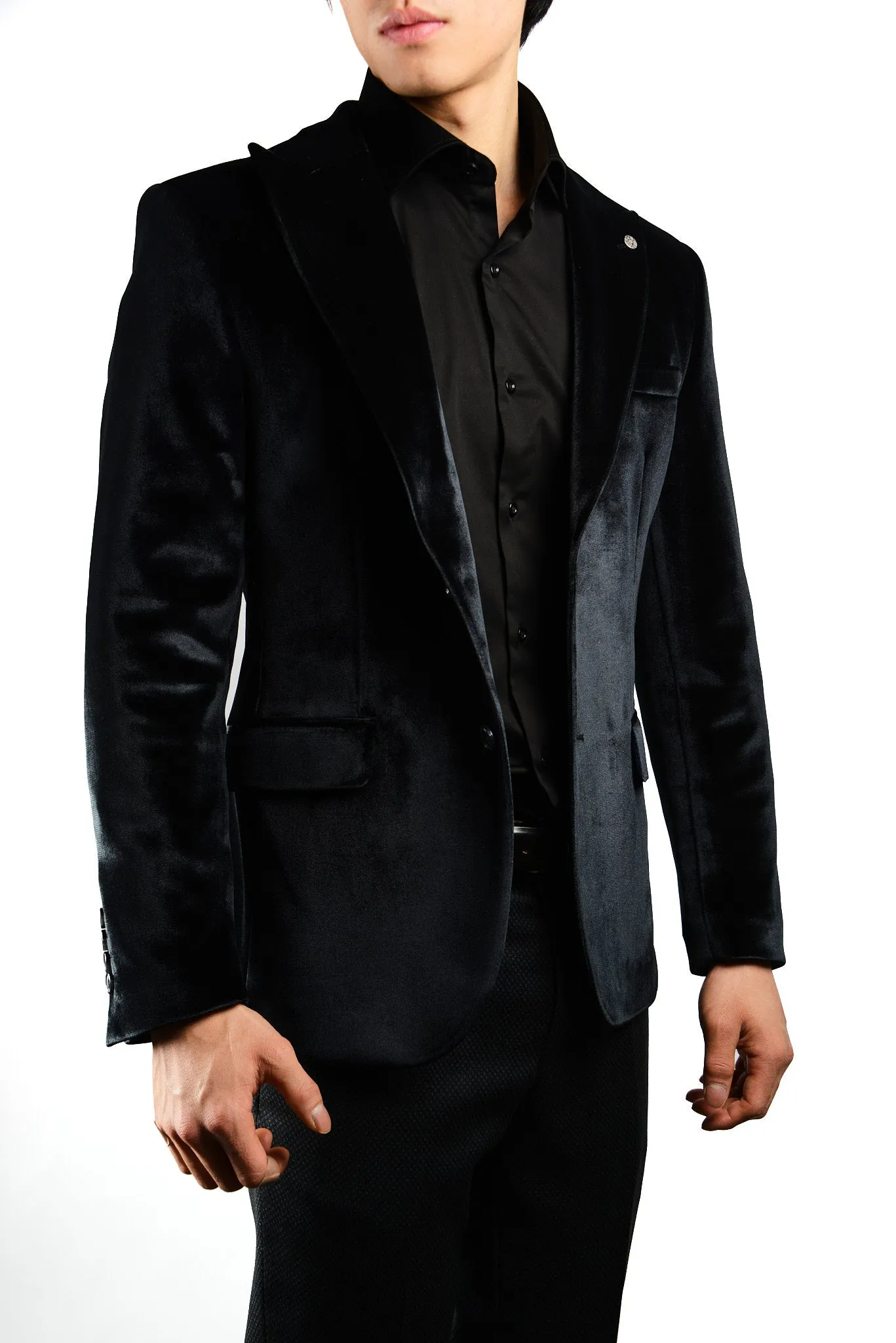 Mayfair Solid Iridescent Velvet Blazer