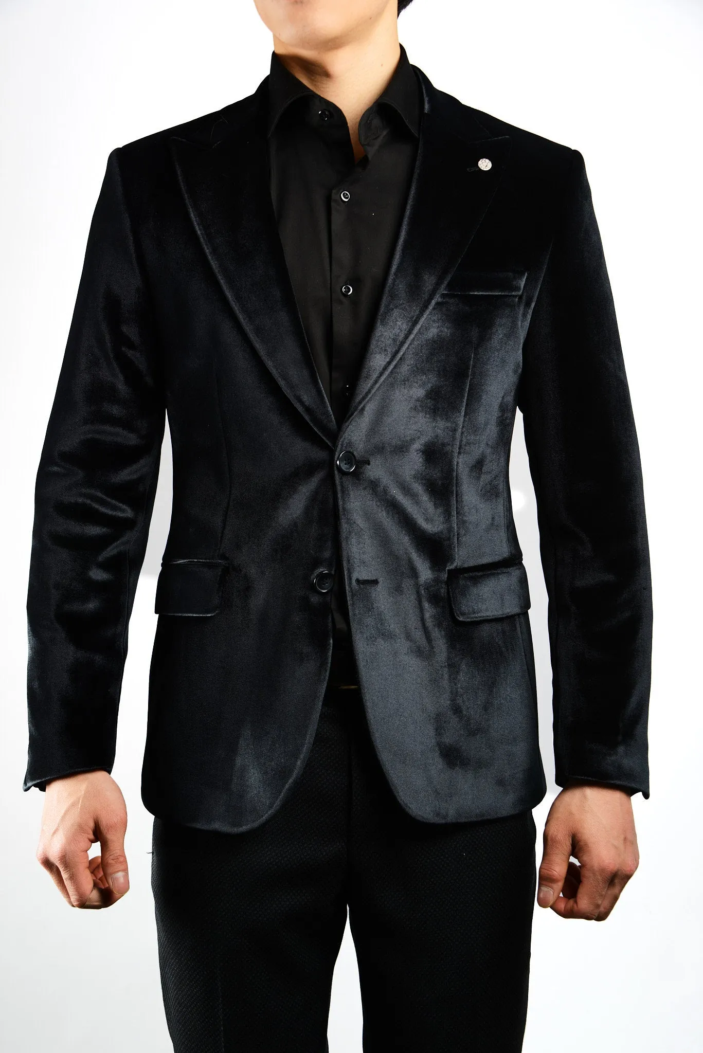 Mayfair Solid Iridescent Velvet Blazer