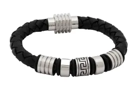 Maynard Leather Stainless Steel Bracelet