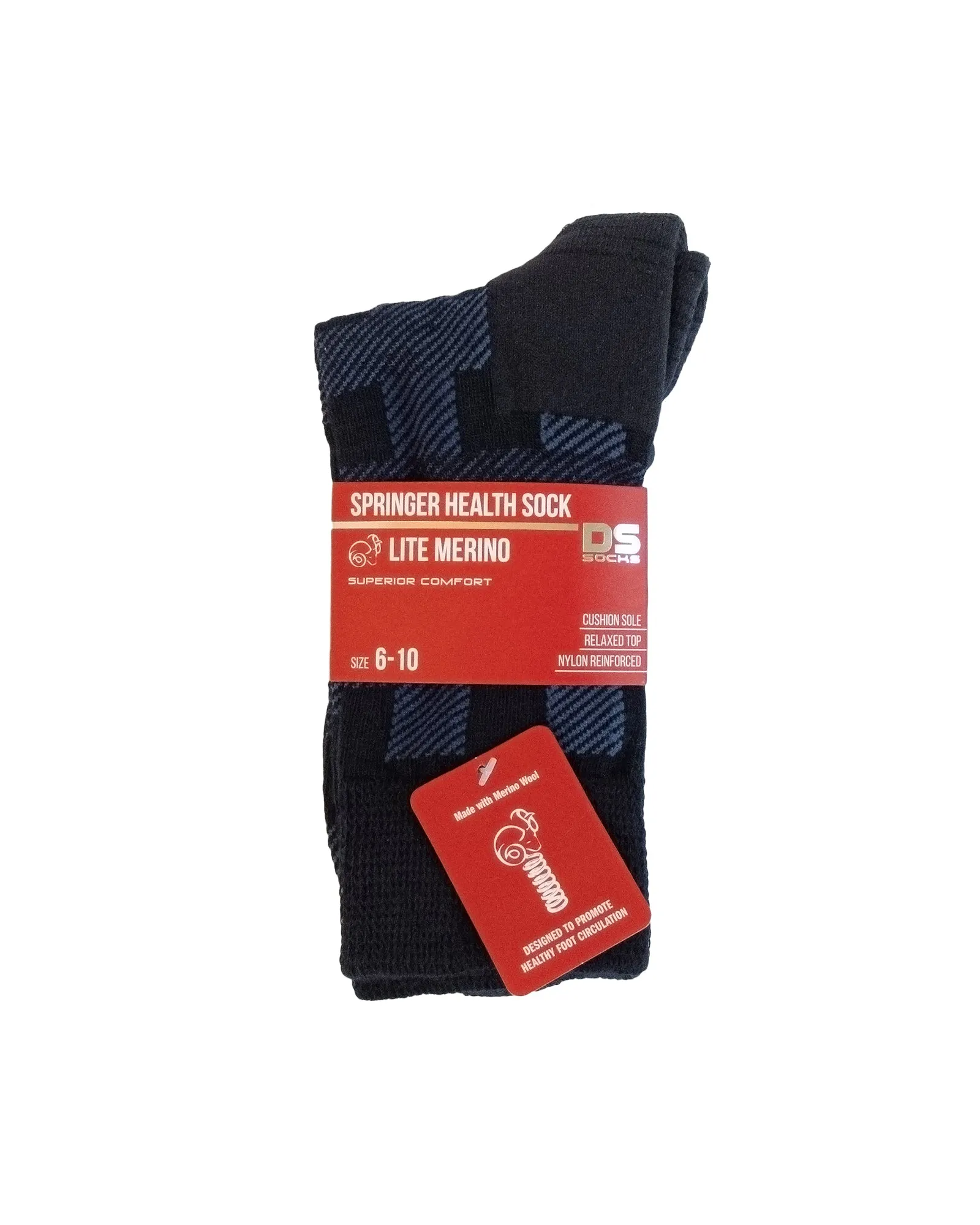 MERINO PLAID HEALTH SOCK | DS