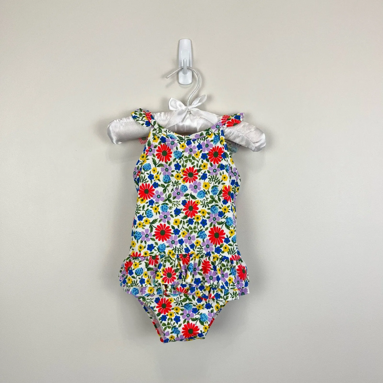 Mini Boden Floral Bathing Suit 6-12 Months