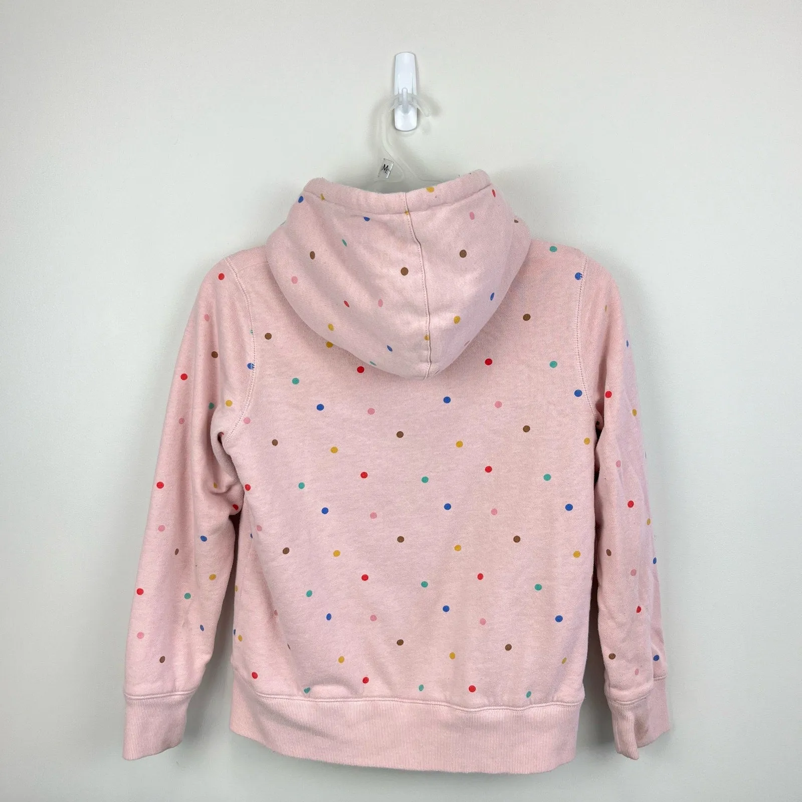 Mini Boden Shaggy Lined Hoodie Provence Dusty Pink Multi Spot 11-12