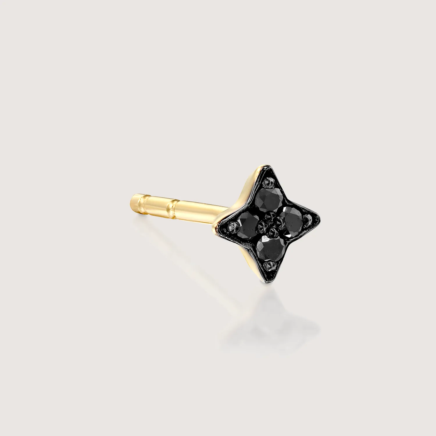 Mini Venus Gold Earring With Black Diamonds