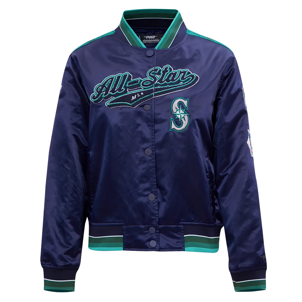 MLB ALL STAR 2023 RIB WOMEN'S SATIN JACKET (MIDNIGHT NAVY)