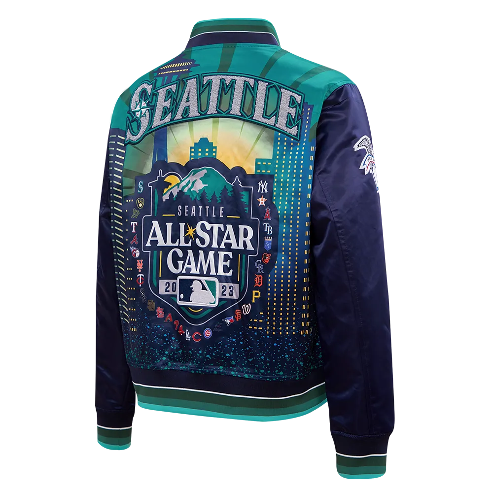 MLB ALL STAR 2023 RIB WOMEN'S SATIN JACKET (MIDNIGHT NAVY)