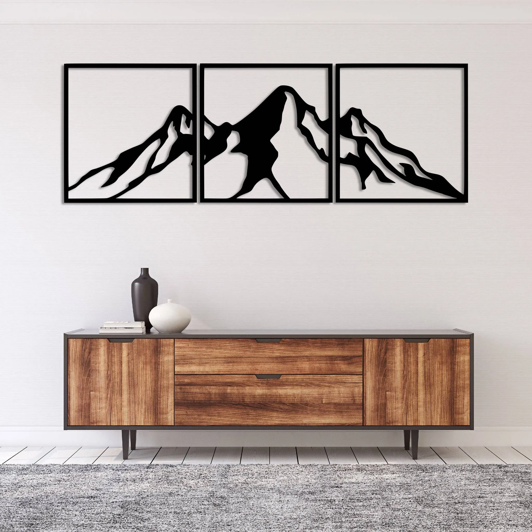 Mountain Range (3 Piece) - Metal Wall Art