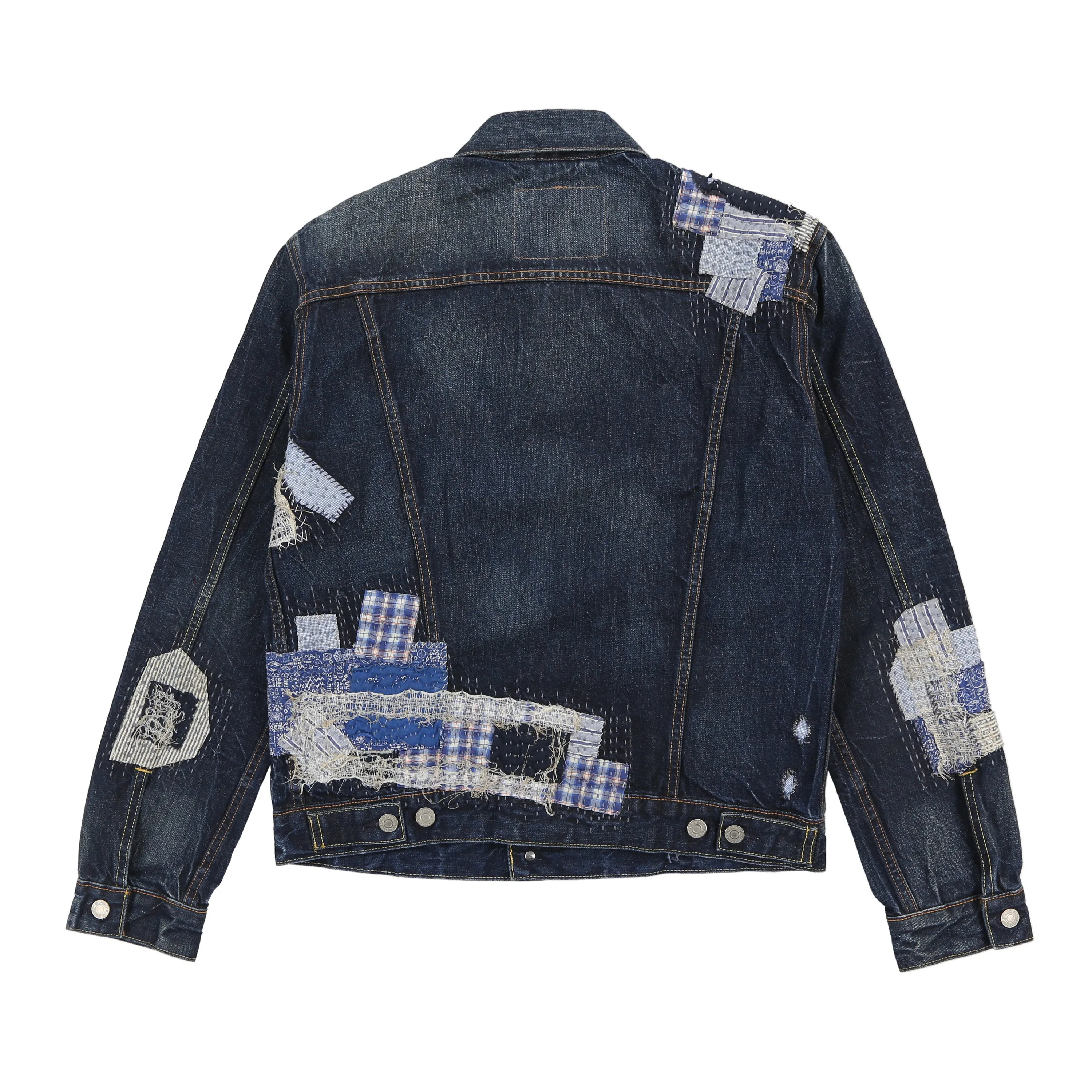 New Levis Patchwork Denim Trucker Jacket