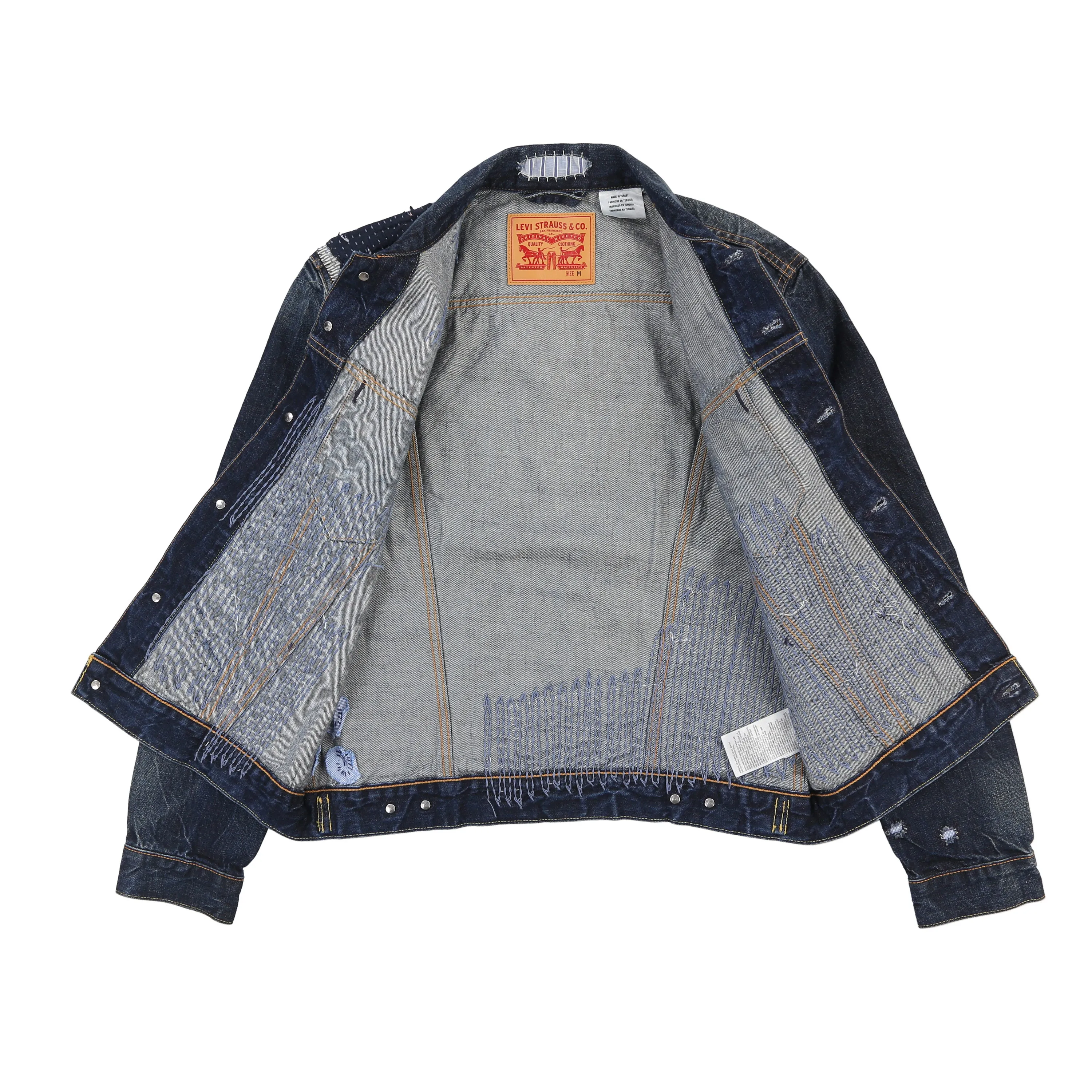 New Levis Patchwork Denim Trucker Jacket