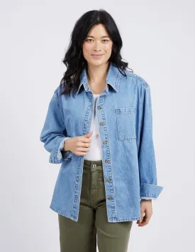 Odette Long Sleeve Denim Shirt Mid Blue Wash