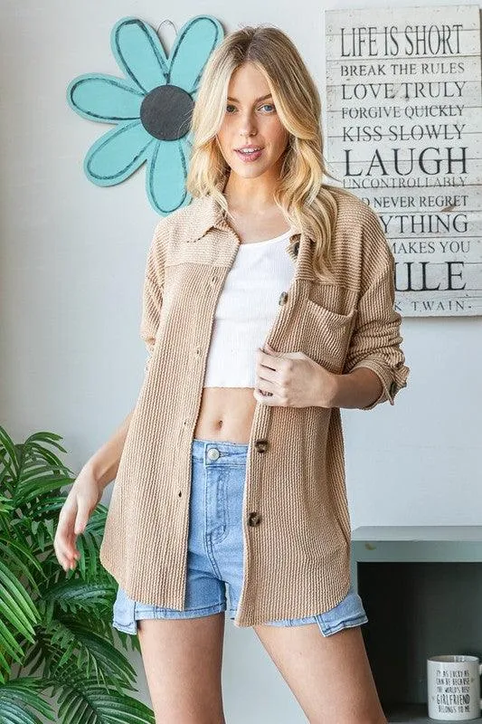 OLLIE OVERSIZED CRISP BUTTON JACKET S-XL