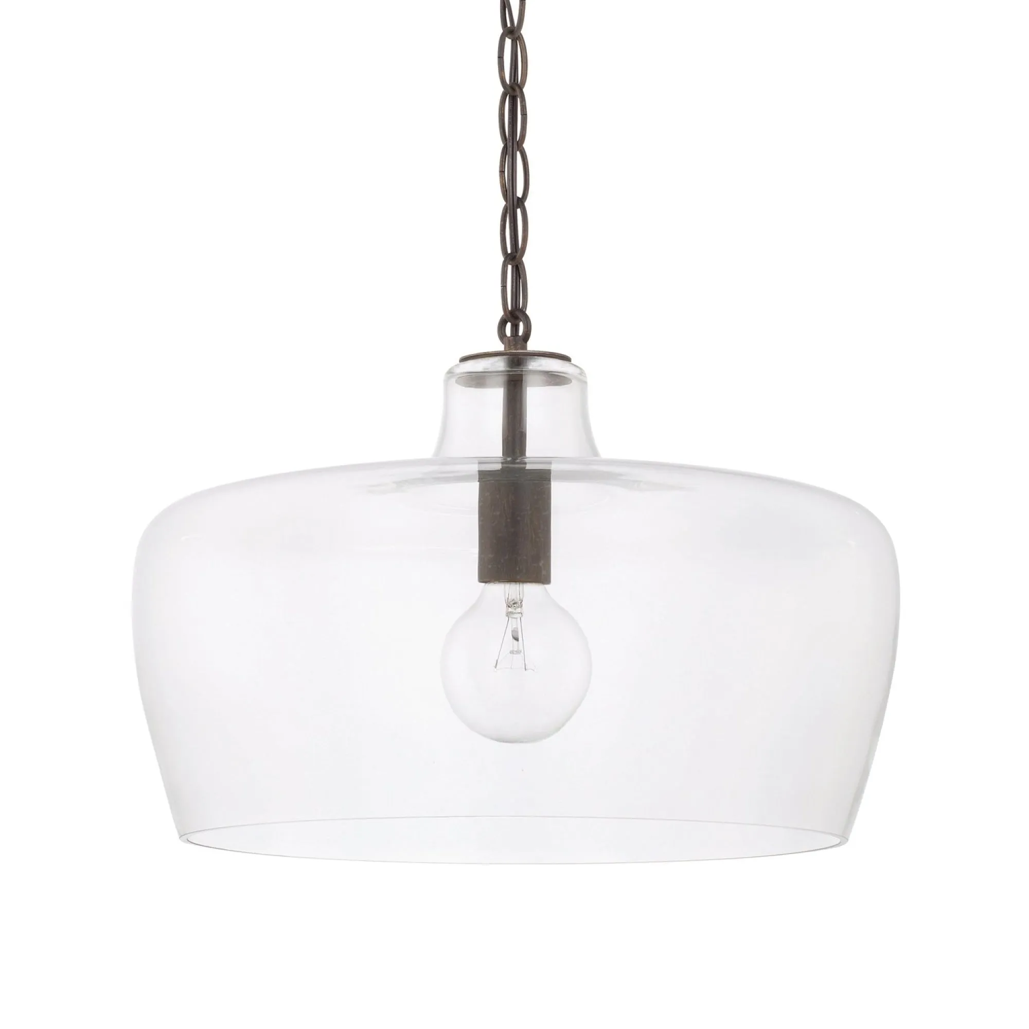 One Light Glass Cloche Pendant